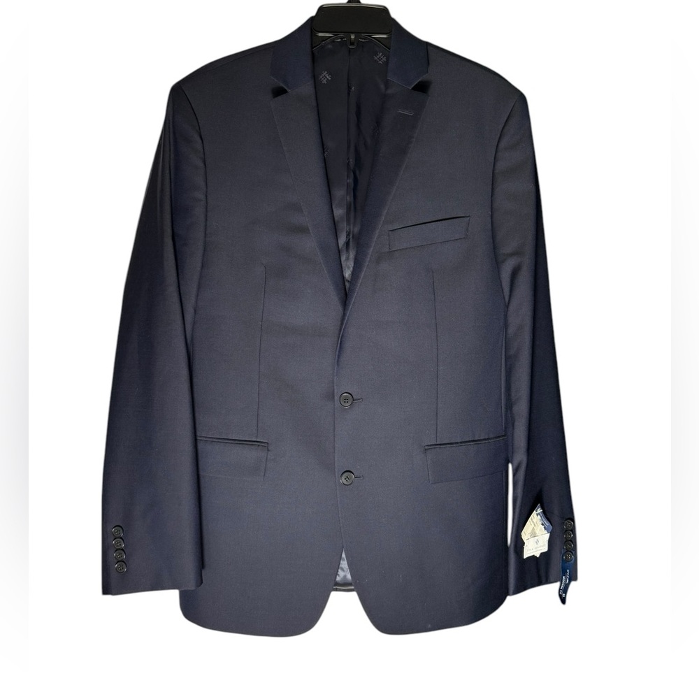 Ryan Seacrest Distinction Modern Fit Blazer 42L Navy Blue Wool Business NWT
